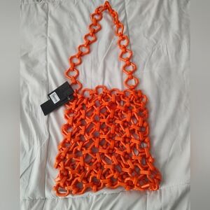 Forever 21 Orange Chain Link Purse